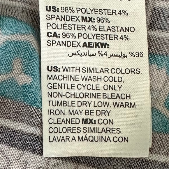 Chico's Medallion Floral Flutter Sleeve Top/Blouse Black/Teal XXL/Chico's Size 4 - Picture 9 of 11